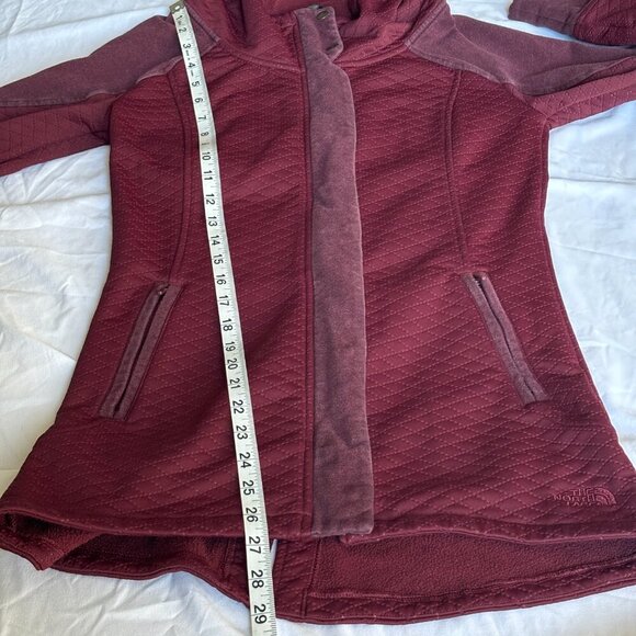The North Face Hoodie Sweater Full Zipper Snap Button‎ Garnet Red sz XS/TP - Picture 5 of 8